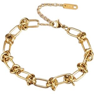 18K Gold Hardware Knot Link Chain Bracelet